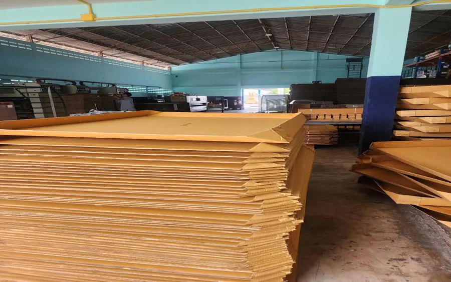 Stacked corrugated board